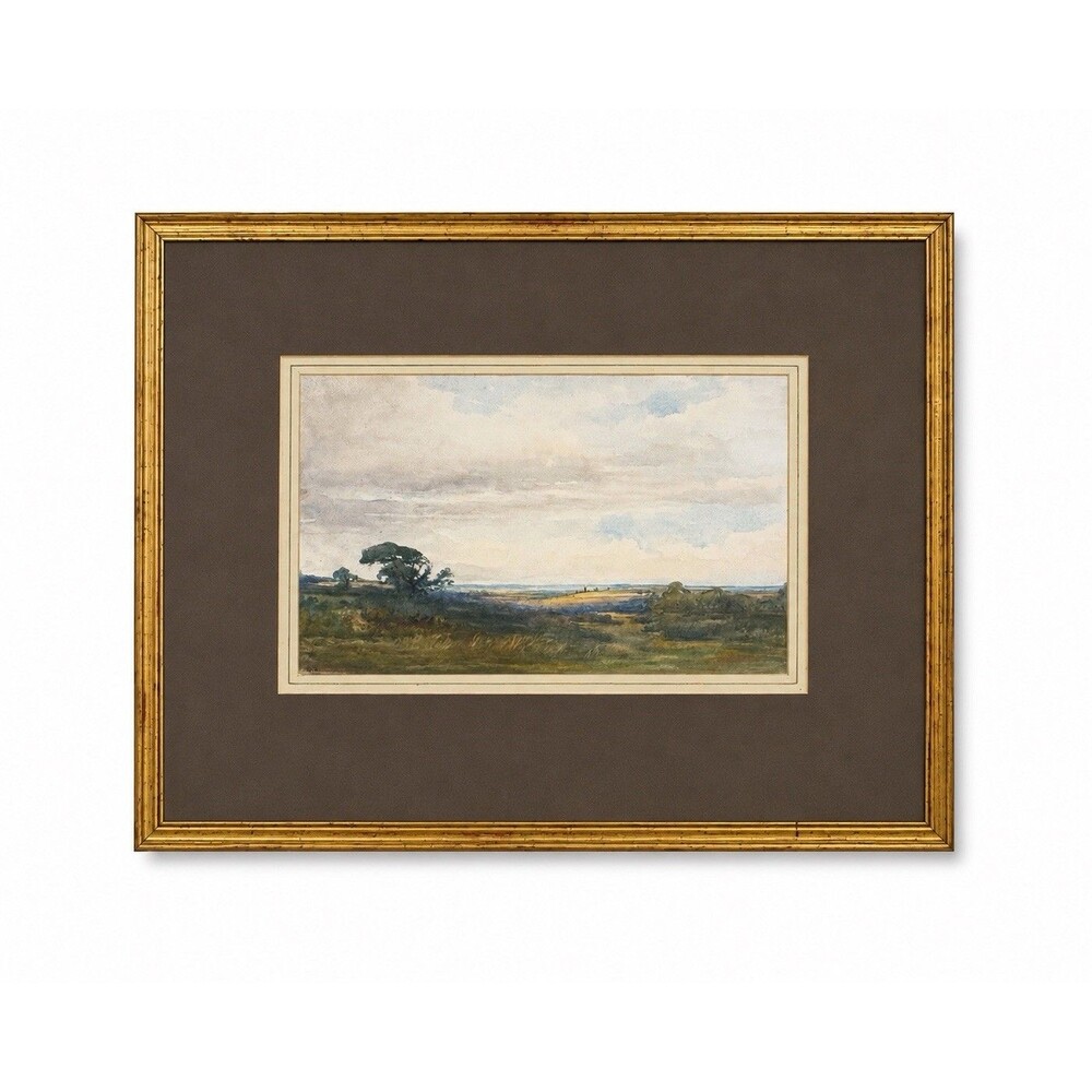 Antique 1888 English Watercolor Burnham Thorpe Landscape Attrib Newman